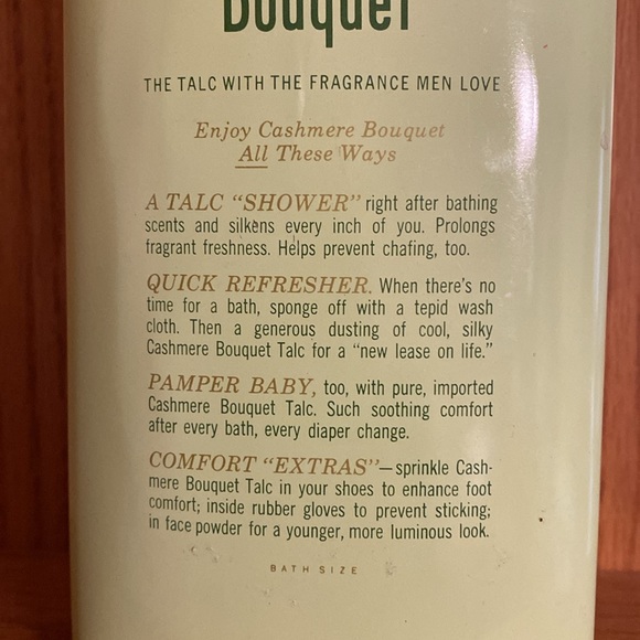 Vintage Cashmere Bouquet Talcum Powder Tin With Partial Powder - Picture 15 of 16